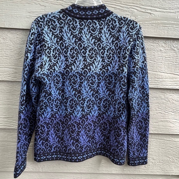 Nomadic Traders Cardigan Sweater Nordic Silver Button Ombre Blue Zip Jumper‎ S - Picture 3 of 11